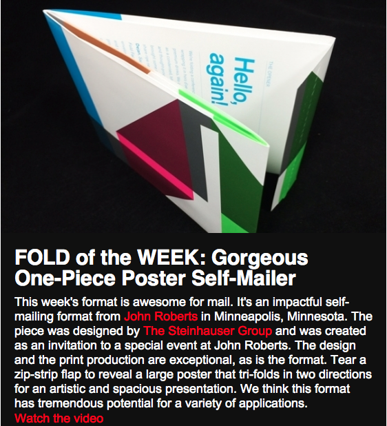 FOLD of the WEEK: Gorgeous One-Piece Poster Self-Mailer